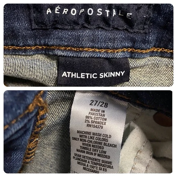 Aeropostale Athletic Skinny Jeans Blue - Picture 8 of 9